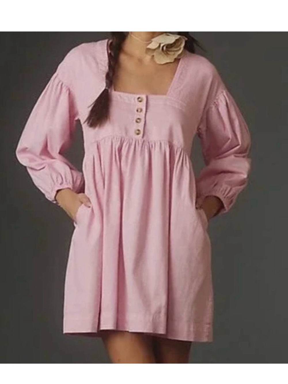 NWT Anthropologie Pink Button-Front Dress